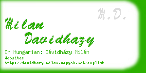 milan davidhazy business card